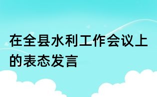 在全县水利工作会议上的表态发言