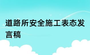 道路所安全施工表态发言稿