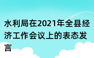 水利局在2021年全县经济工作会议上的表态发言