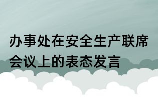 办事处在安全生产联席会议上的表态发言