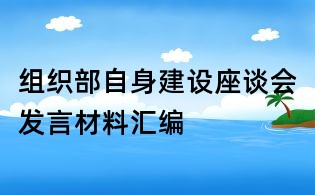 组织部自身建设座谈会发言材料汇编
