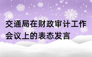 交通局在财政审计工作会议上的表态发言