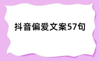 抖音偏爱文案57句
