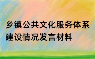 乡镇公共文化服务体系建设情况发言材料