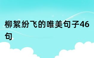 柳絮纷飞的唯美句子46句