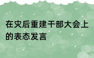 在灾后重建干部大会上的表态发言