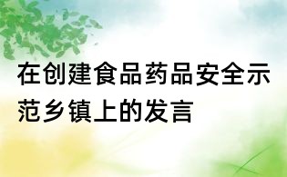 在创建食品药品安全示范乡镇上的发言