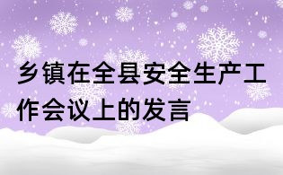乡镇在全县安全生产工作会议上的发言