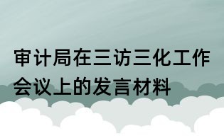 审计局在三访三化工作会议上的发言材料