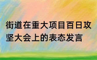 街道在重大项目百日攻坚大会上的表态发言