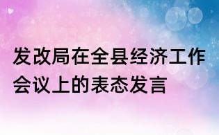 发改局在全县经济工作会议上的表态发言