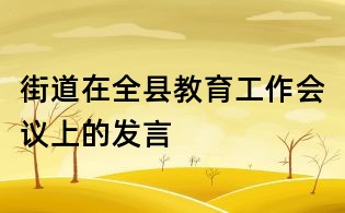 街道在全县教育工作会议上的发言