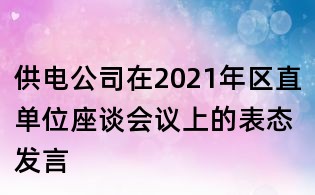 供电公司在2021年区直单位座谈会议上的表态发言
