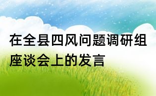在全县四风问题调研组座谈会上的发言