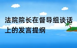 法院院长在督导组谈话上的发言提纲