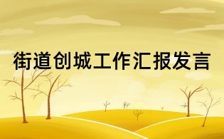 街道创城工作汇报发言