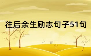 往后余生励志句子51句