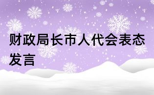 财政局长市人代会表态发言