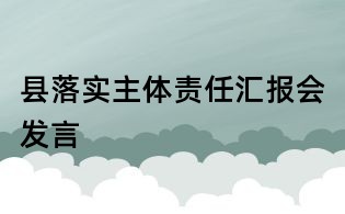县落实主体责任汇报会发言