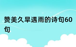 赞美久旱遇雨的诗句60句