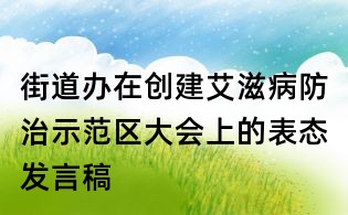 街道办在创建艾滋病防治示范区大会上的表态发言稿
