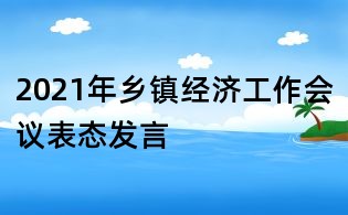 2021年乡镇经济工作会议表态发言