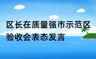 区长在质量强市示范区验收会表态发言