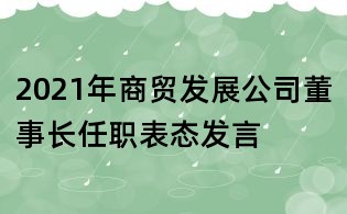 2021年商贸发展公司董事长任职表态发言