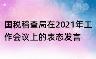 国税稽查局在2021年工作会议上的表态发言