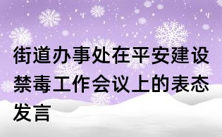 街道办事处在平安建设禁毒工作会议上的表态发言