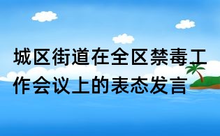 城区街道在全区禁毒工作会议上的表态发言
