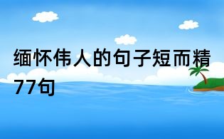 缅怀伟人的句子短而精77句