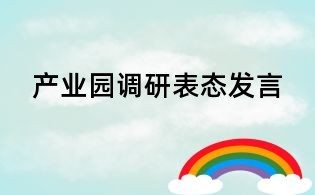 产业园调研表态发言