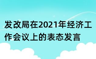 发改局在2021年经济工作会议上的表态发言