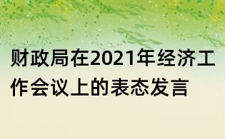 财政局在2021年经济工作会议上的表态发言