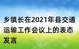 乡镇长在2021年县交通运输工作会议上的表态发言