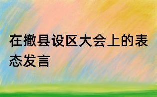 在撤县设区大会上的表态发言
