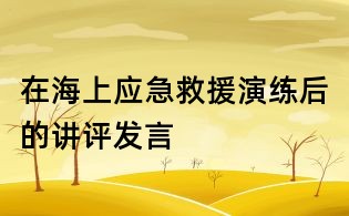 在海上应急救援演练后的讲评发言