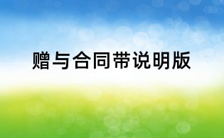 赠与合同带说明版
