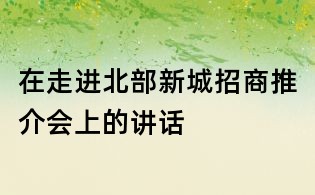 在走进北部新城招商推介会上的讲话