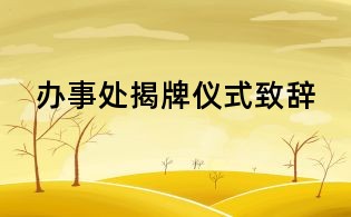 办事处揭牌仪式致辞