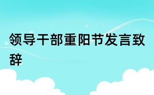 领导干部重阳节发言致辞