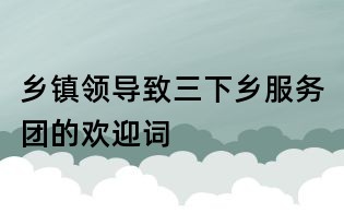 乡镇领导致三下乡服务团的欢迎词