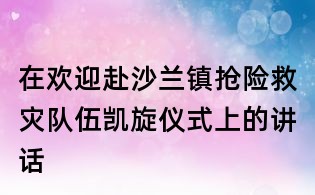 在欢迎赴沙兰镇抢险救灾队伍凯旋仪式上的讲话