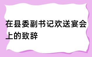 在县委副书记欢送宴会上的致辞