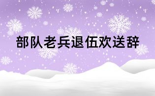 部队老兵退伍欢送辞