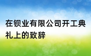 在钡业有限公司开工典礼上的致辞