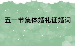五一节集体婚礼证婚词