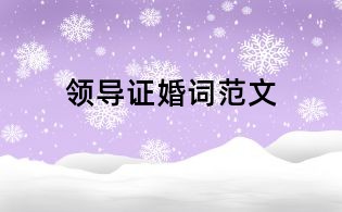 领导证婚词范文