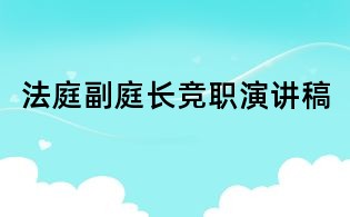 法庭副庭长竞职演讲稿